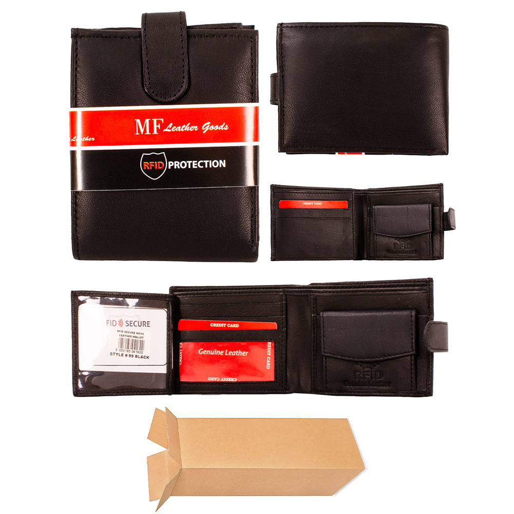 (image for) 99 BLACK MF RFID LEATHER WALLET BOX OF 10